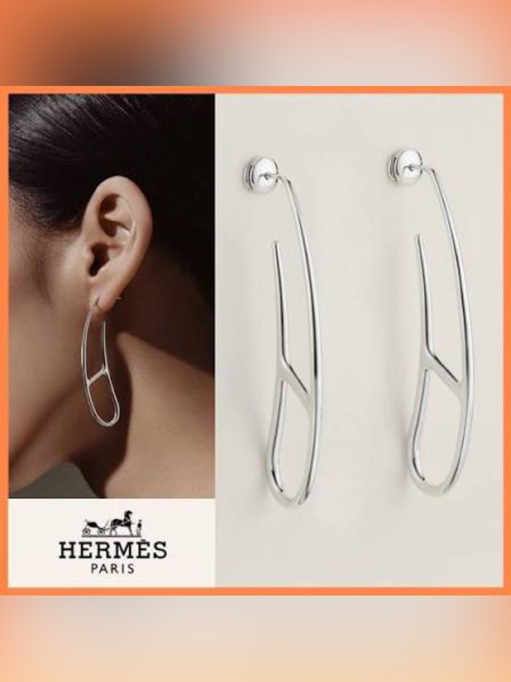Hermès Chaine d'Ancre Punk (or Twist) Hoop Earring